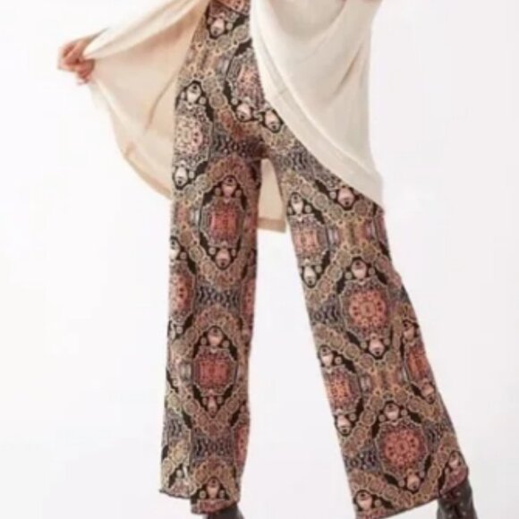 Free People Sun in the West Black Magic Combo Pull on Knit Pant Sz Med MSRP $128 - Picture 2 of 9